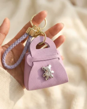 Lilac Teddy Mini Bag Keychain