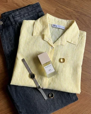 Yellow Striped Cotton Shirt