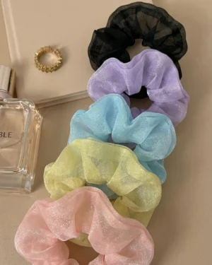 Sheer Pastel Organza Scrunchies (pack of 5)