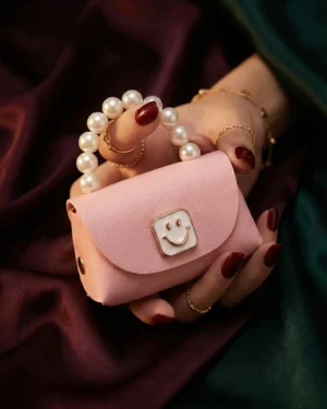 Blush Smile Mini Pearl Handle Pouch