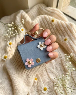 Blue Daisy Mini Key Pouch