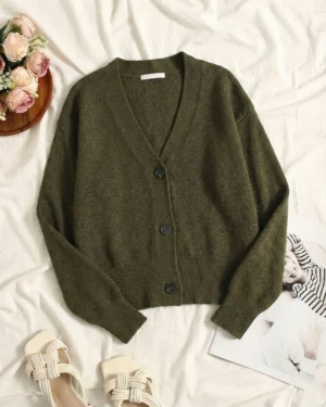 Olive Lightweight Knit Cardigan