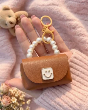 Smiley Pearl Mini Bag Charm