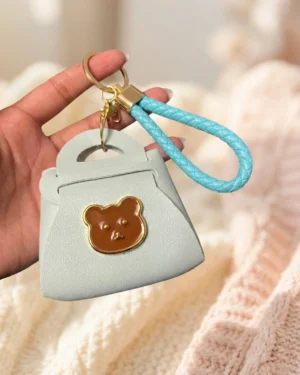 Blue Teddy Mini Bag Keychain