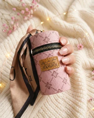 Blush Luxe Mini Zip Key Pouch
