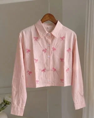 Ballet Boe Embroidered Crop Shirt