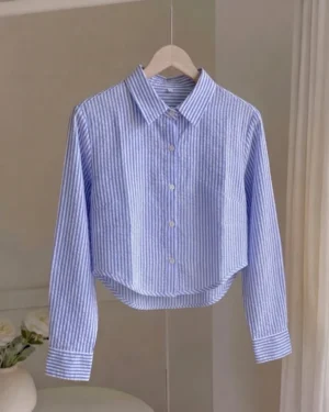 Chloe Cropped Pinstripe Shirt