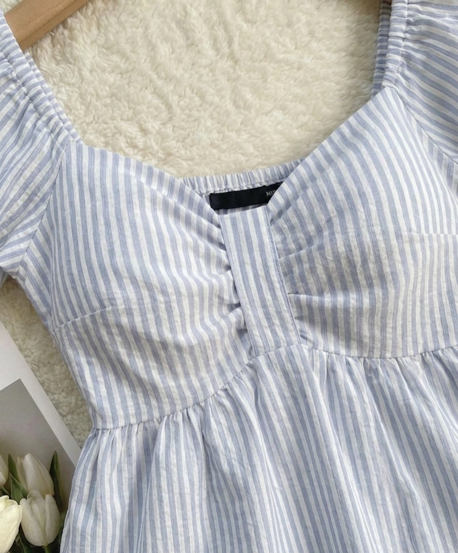 Picnic Stripe Puff Sleeve - Image 2