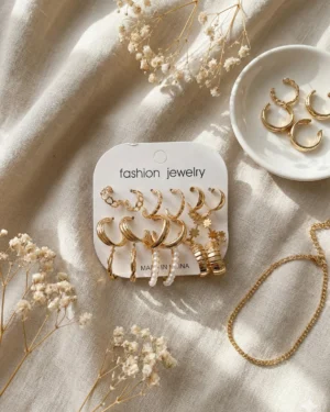 Aura Gold Hoop & Ear Cuff Set