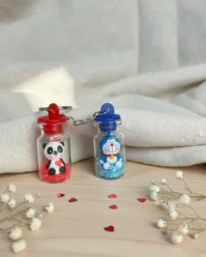 2-Pack Kawaii Wish Bottle Keychains