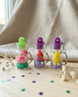 3-Piece Kawaii Anime Wish Bottle Keychains