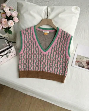 Matcha & Berry Knit Vest