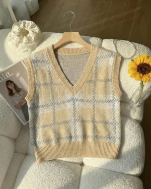 Soft Daylight Plaid Vest