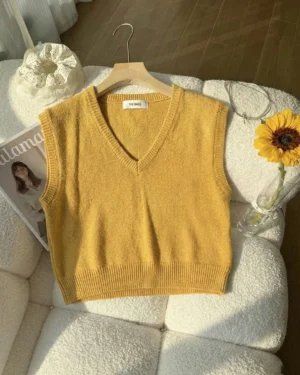 Honey Glazed V-Neck Vest
