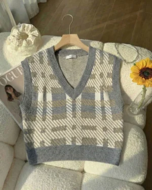 Earl Grey Plaid Vest