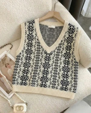 Nordic Snowflake Fair Isle Vest