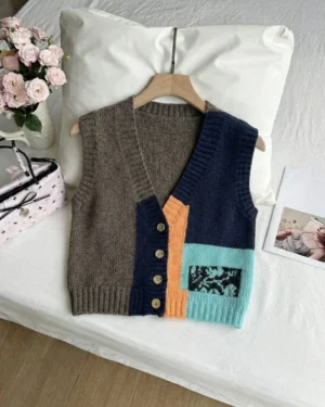 Retro Mix V-Neck Vest